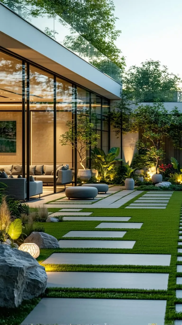 glass-walled garden room for all-weather backyard relaxation 1