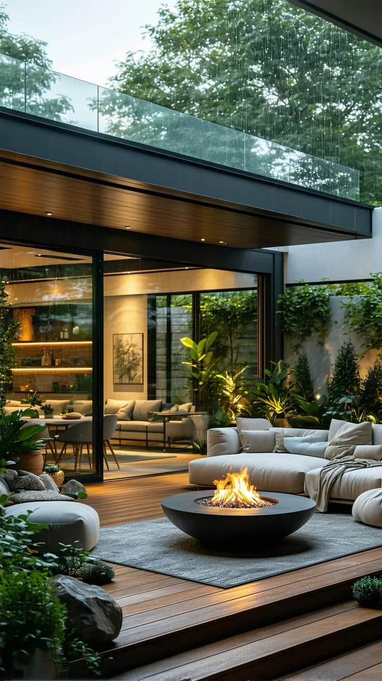 glass-walled garden room for all-weather backyard relaxation 1