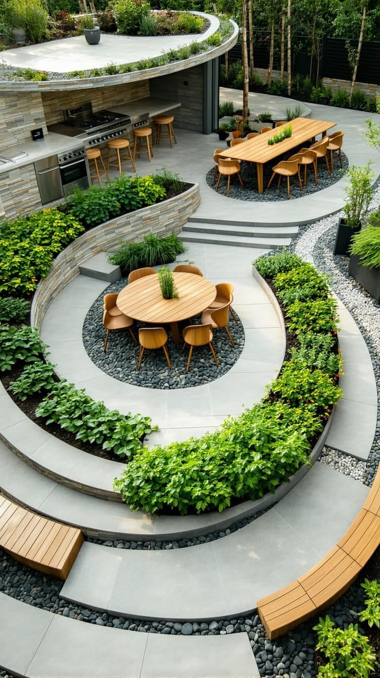 interactive herb spiral with built-in seating for culinary creativity 1