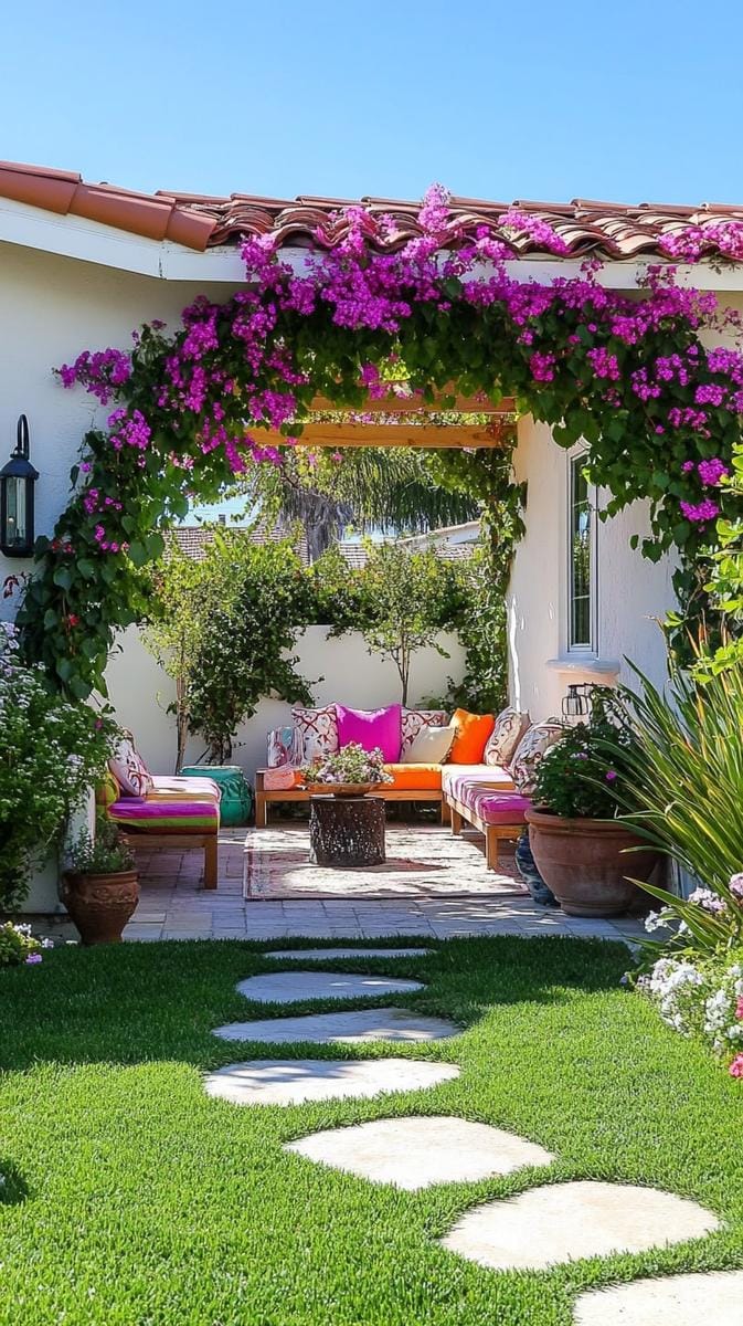 living archway crafted from flowering vines 1