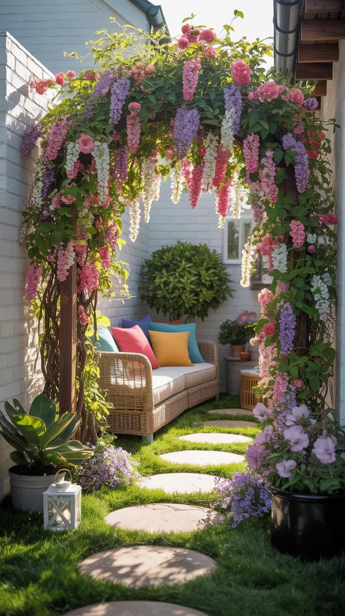 living archway crafted from flowering vines 1