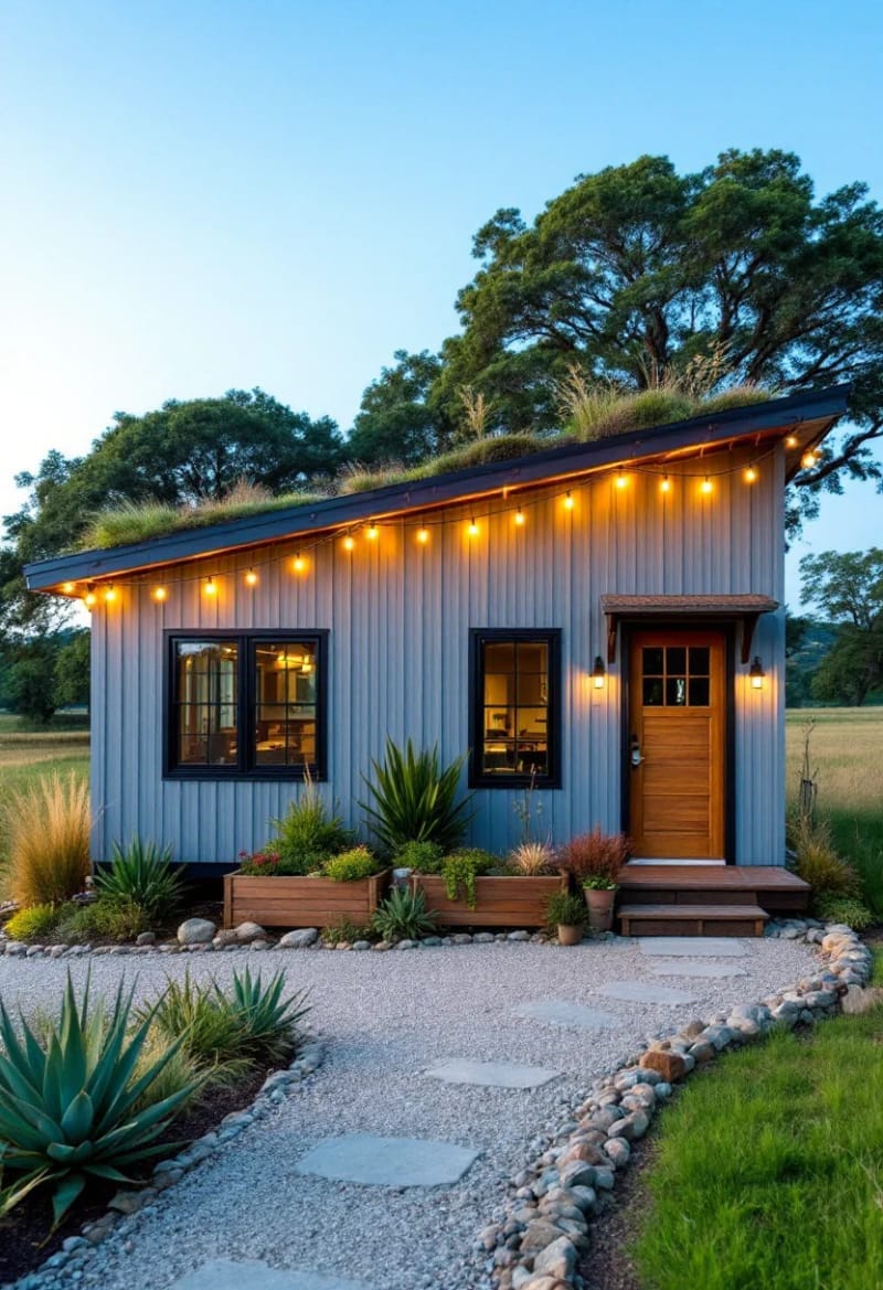 living green roof with low-maintenance succulents and wild grasses 1