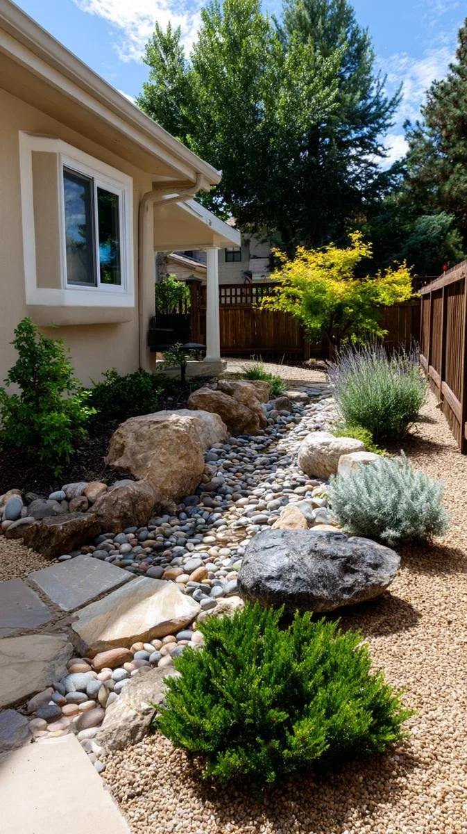 15 Smaller Backyard Landscaping Ideas That Maximize Space & Style 26 low-maintenance rock garden with shrubs 1