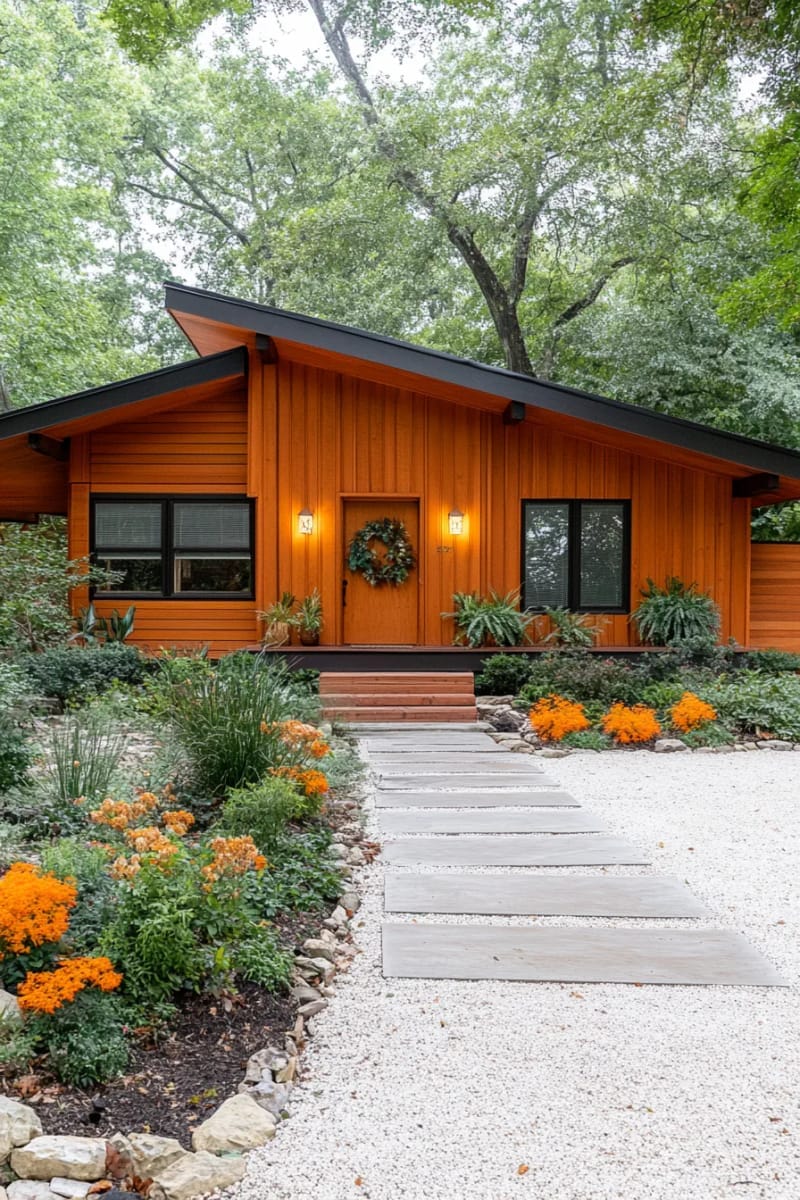 low-slung butterfly roof for a mid-century modern ranch silhouette 1