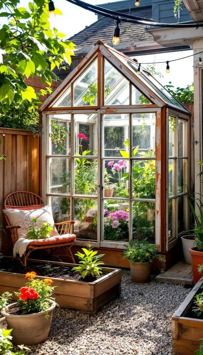 mini greenhouse using recycled windows 1