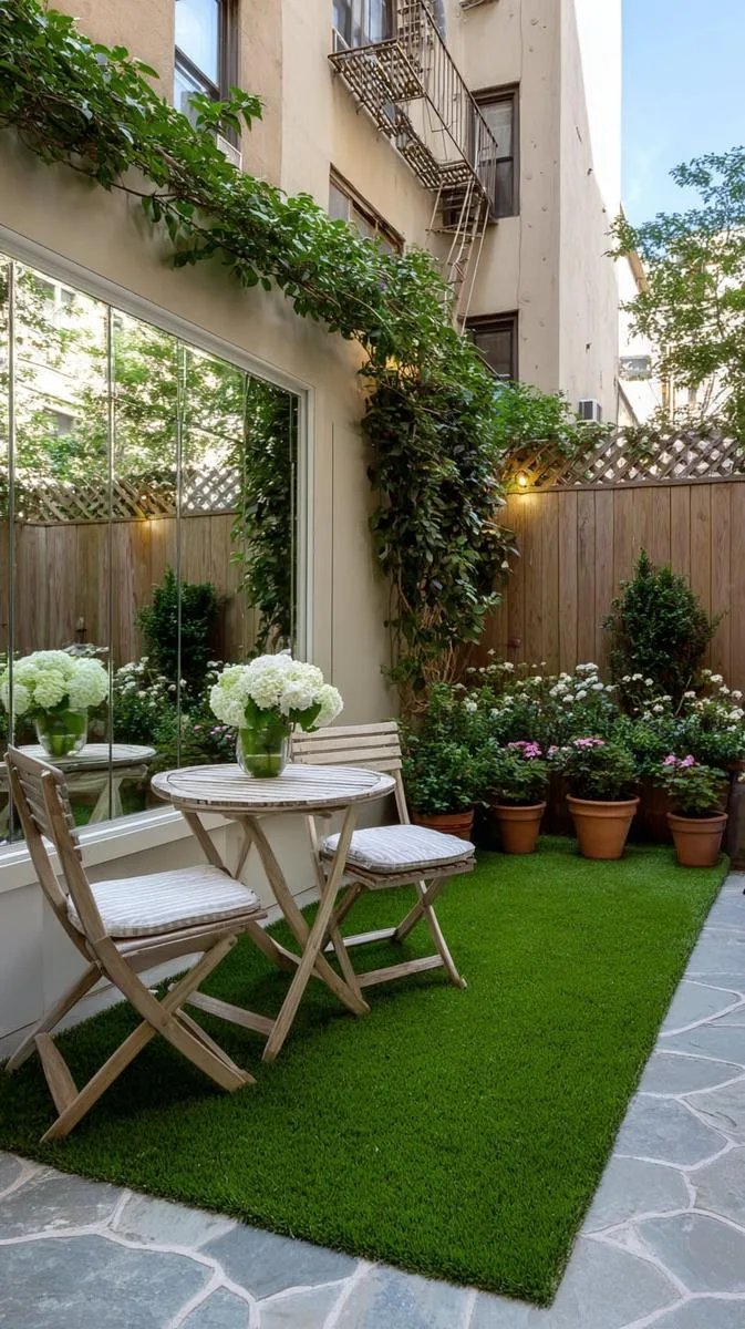 mirror panels to visually double garden space 1
