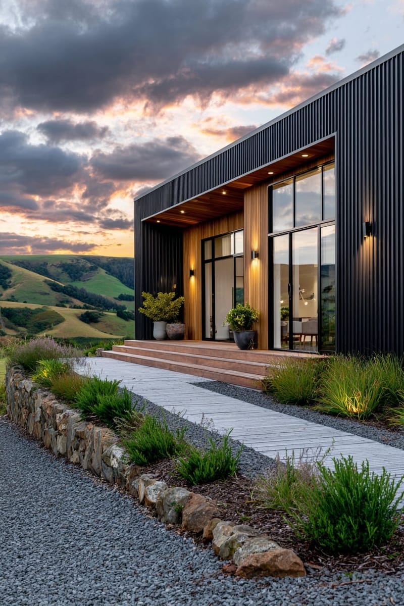 21 Small Barn House Designs with Modern Rustic Charm 26 modern barn with dark exterior and wood accents 1