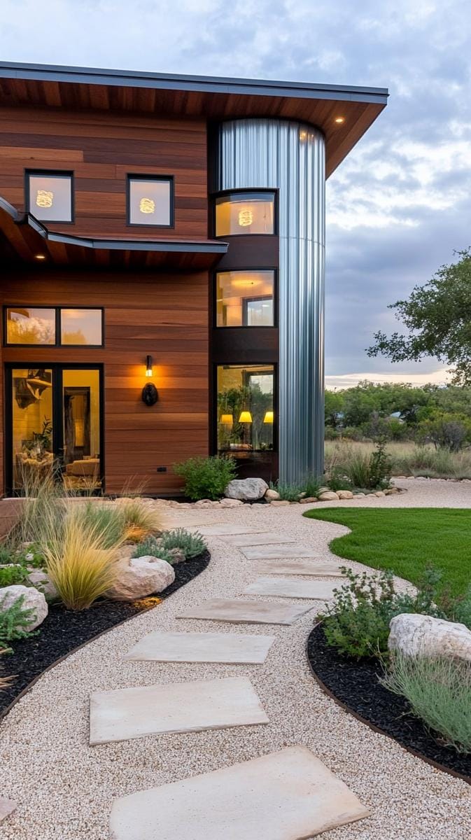 modern silo-inspired guest suite attached to main structure 1