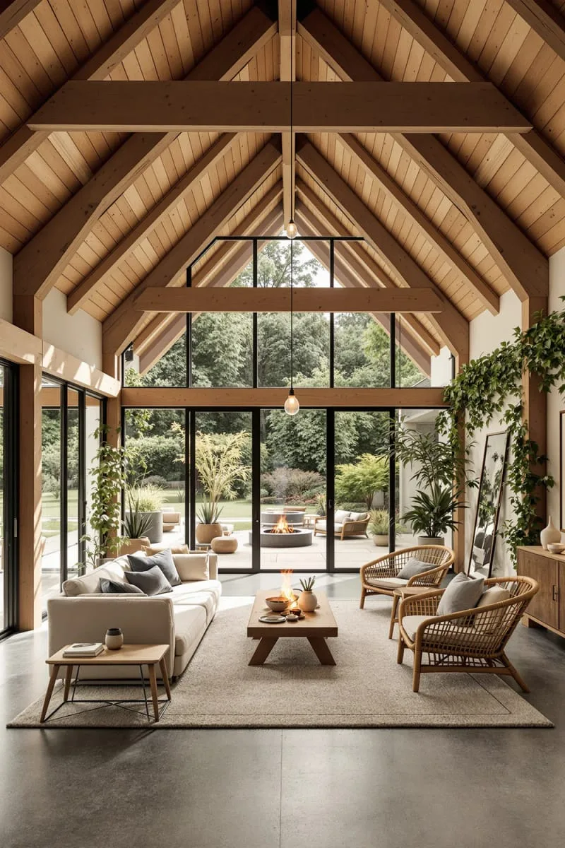 21 Small Barn House Designs with Modern Rustic Charm 70 open-concept barn house with massive glass façade 1