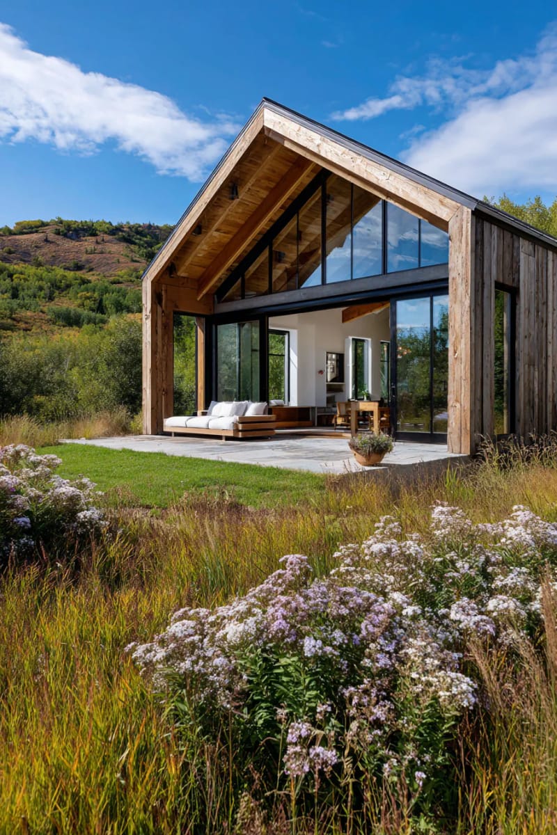 21 Small Barn House Designs with Modern Rustic Charm 71 open-concept barn house with massive glass façade 1