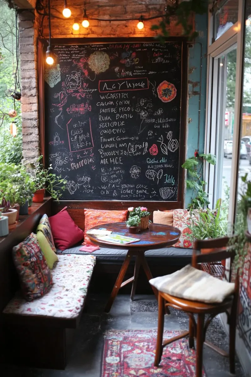outdoor chalkboard wall for ever-changing art and quotes 1