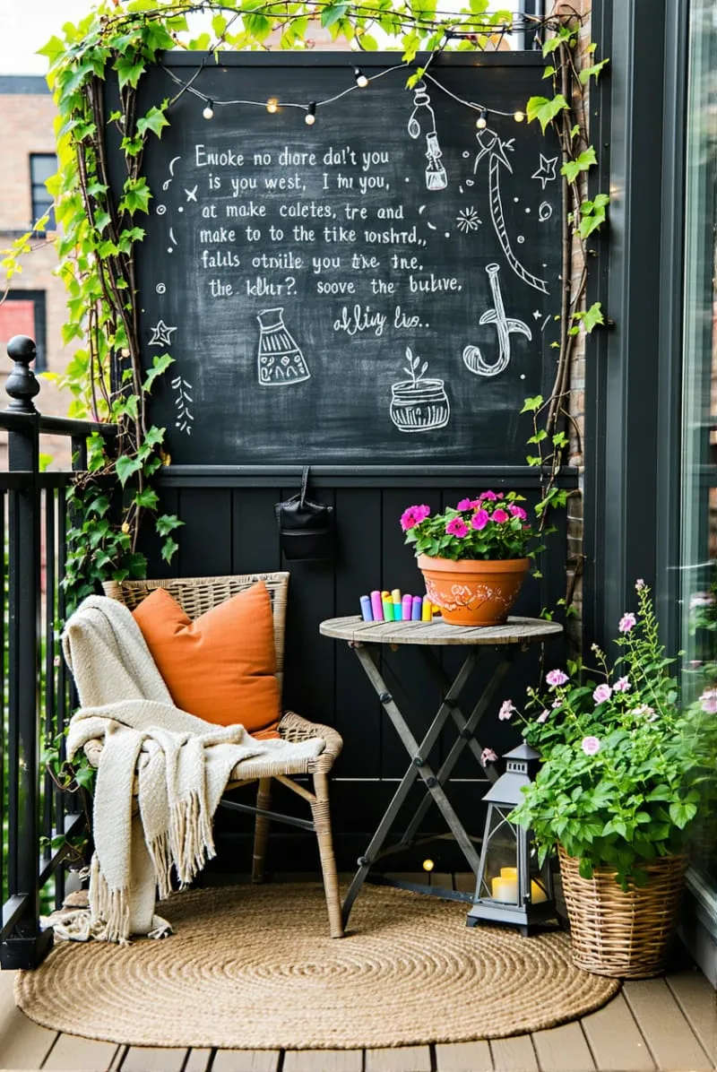 outdoor chalkboard wall for ever-changing art and quotes 1