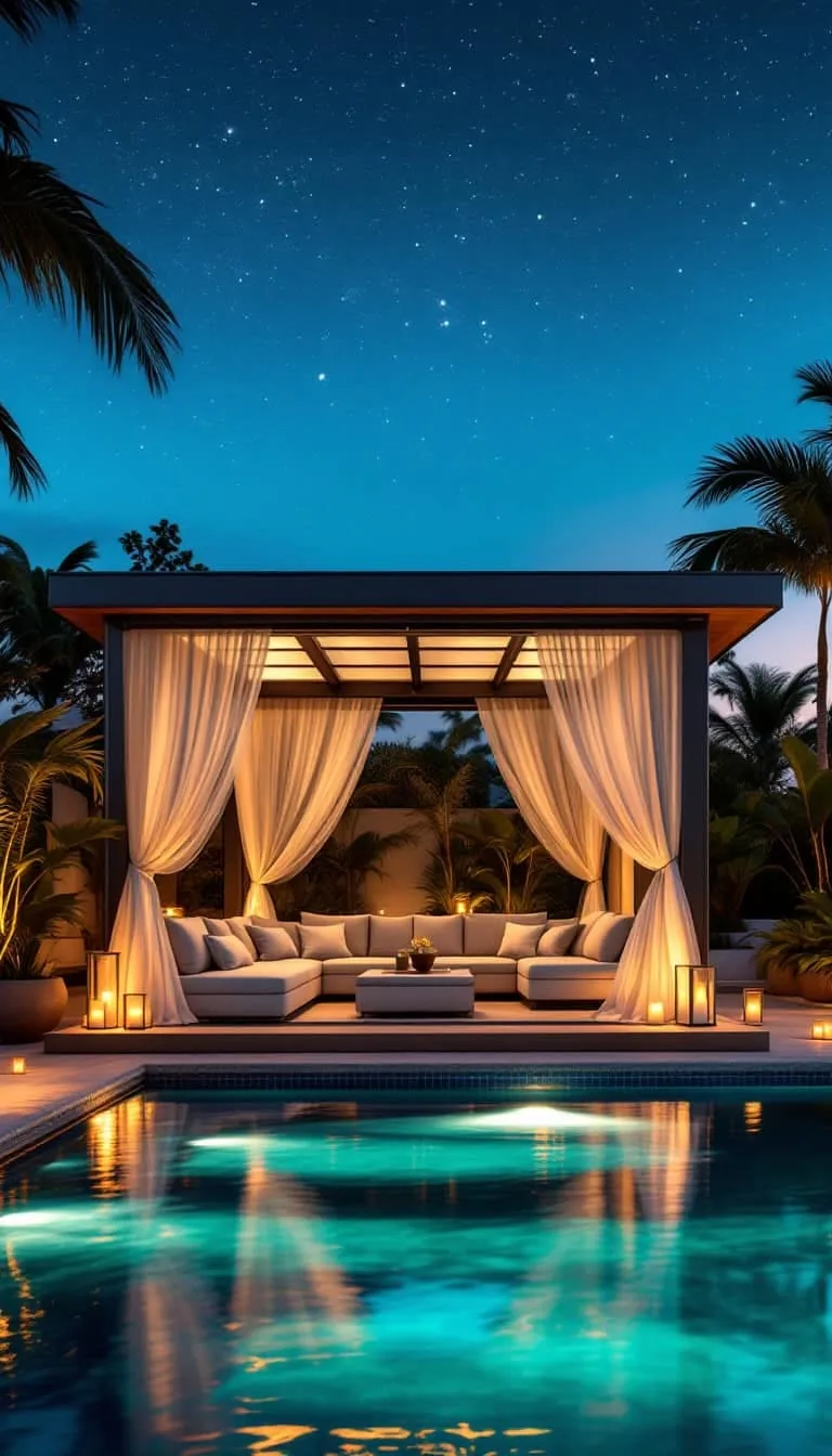 pool house cabana featuring a retractable roof for stargazing nights 1