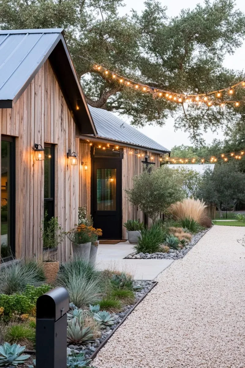 reclaimed wood accents mixed with corrugated steel panels 1