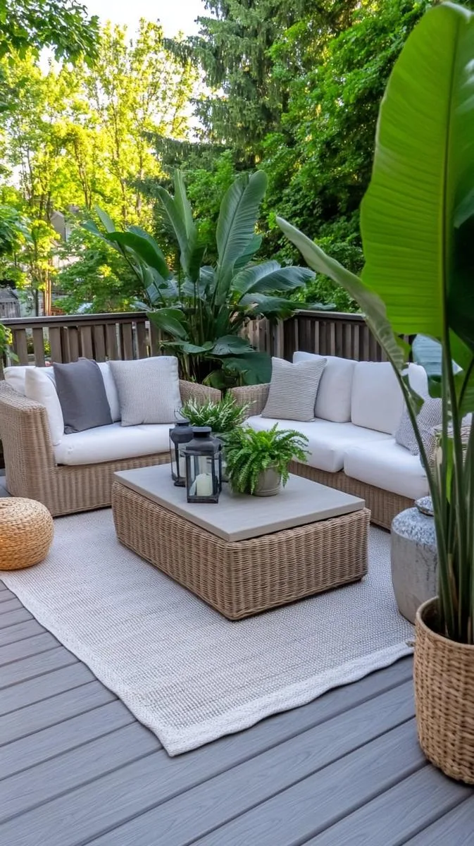 scandinavian deck with clean lines, pale wood, and minimalist decor 1
