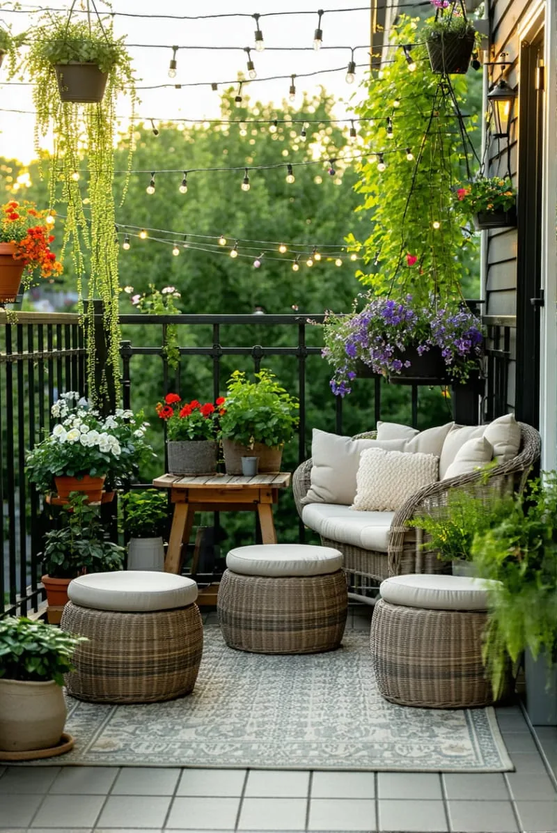 stackable rattan stools with hidden storage for extra seating 1