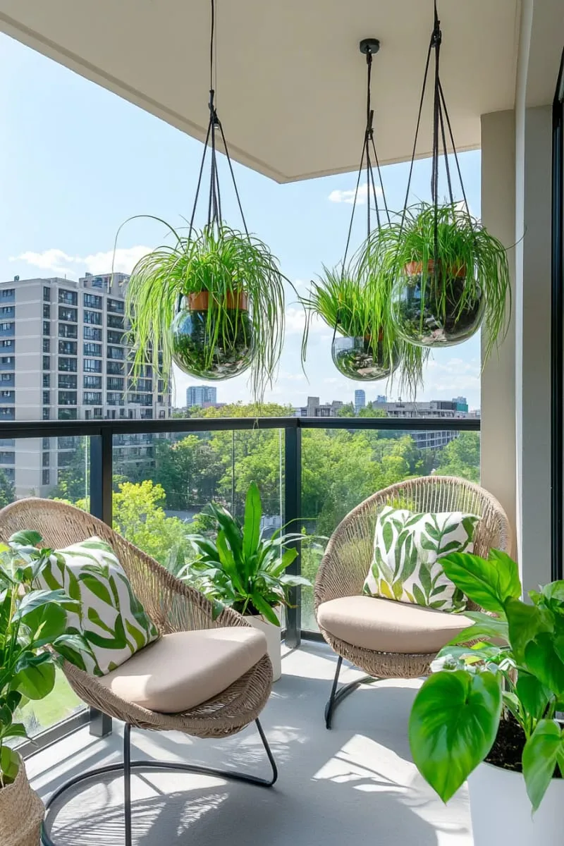 suspended glass terrariums with air plants for modern garden vibes 1