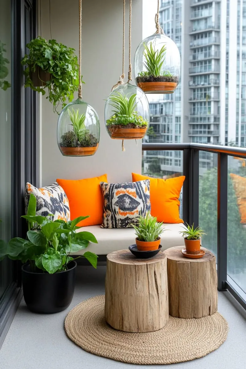 suspended glass terrariums with air plants for modern garden vibes 1