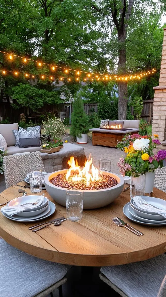 tabletop fire bowl centerpiece for alfresco dinners 1