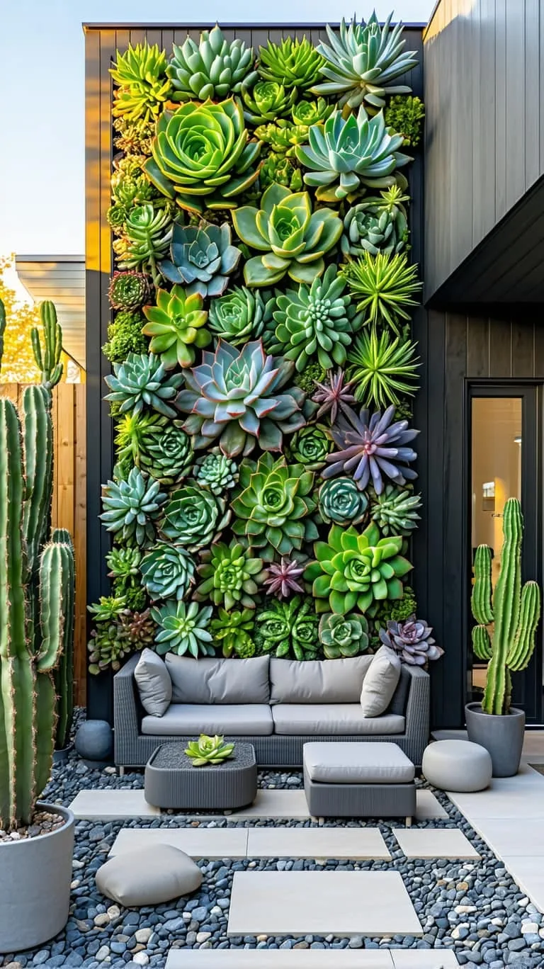 vertical succulent wall art installation for a living backyard masterpiece 1