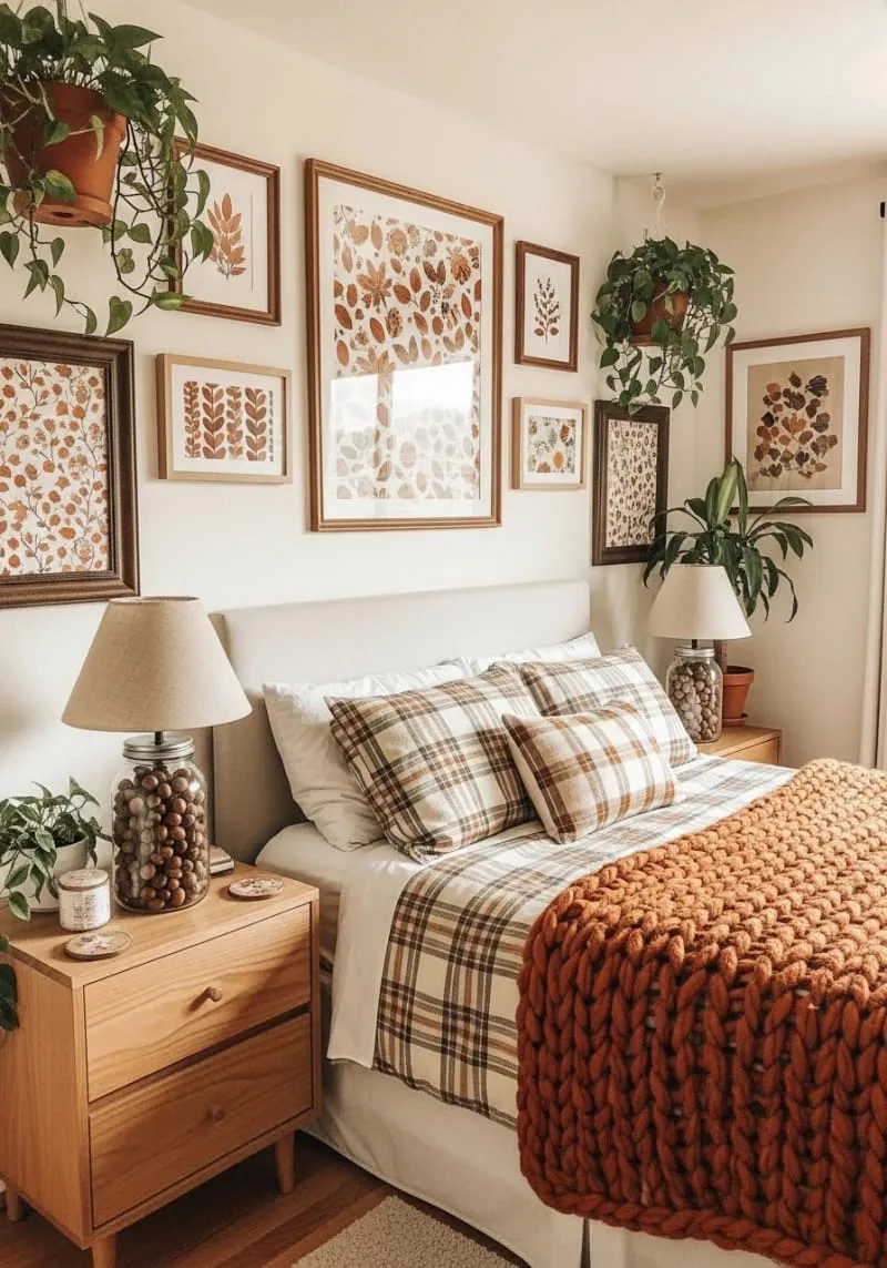 acorn-filled mason jars as whimsical bedside lamps 1