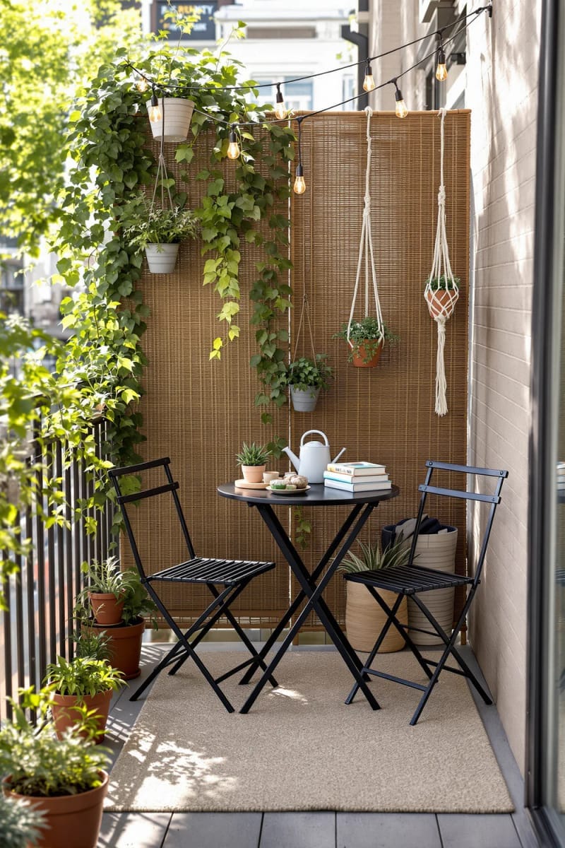 add a foldable bistro set with petite potted succulents and herbs 1