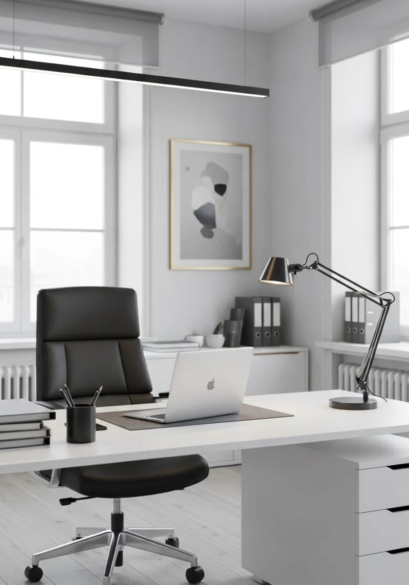 adjustable desk lamp and layered lighting for warmth and focus 1