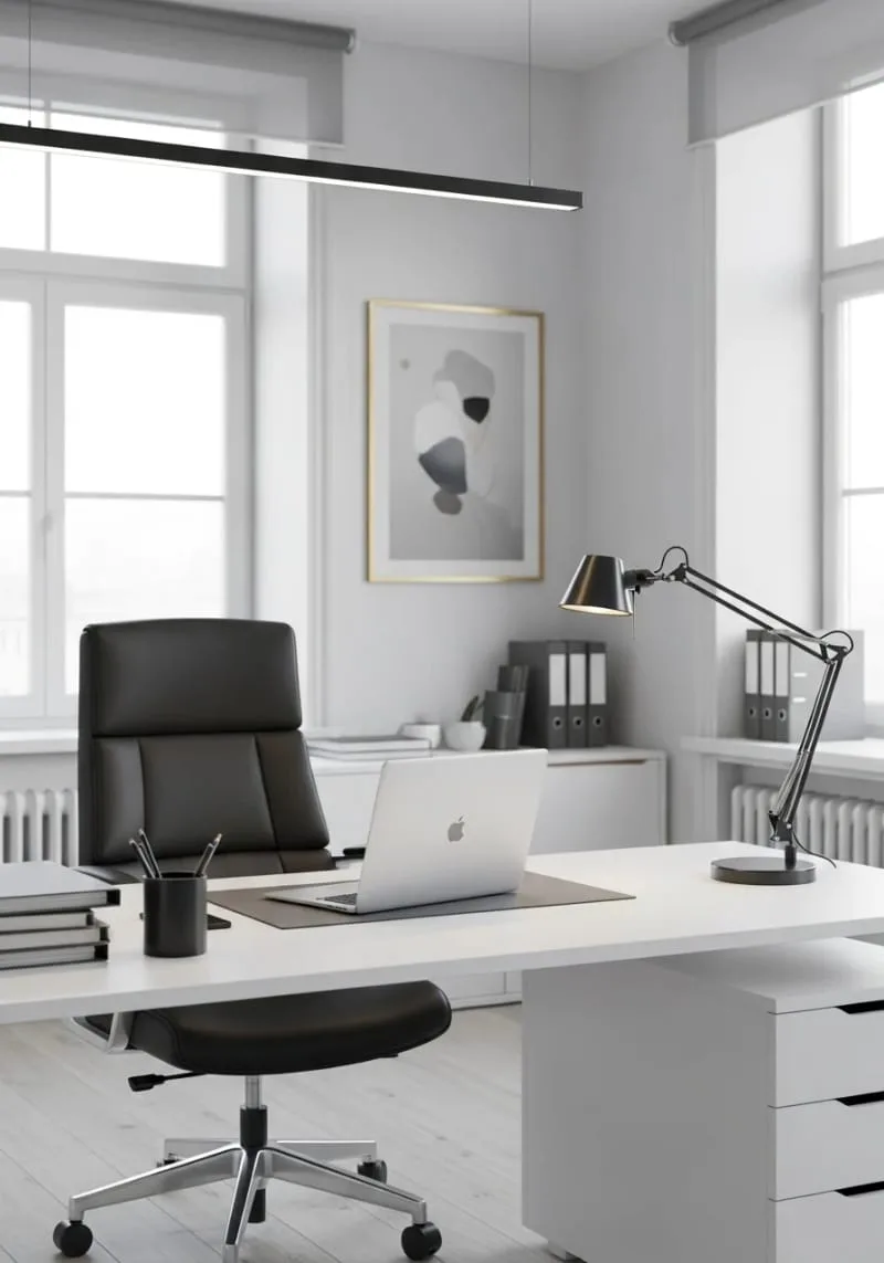adjustable desk lamp and layered lighting for warmth and focus 1