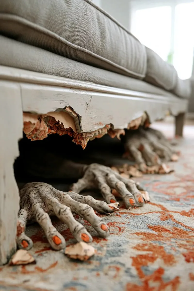 animated crawling hands emerging from beneath furniture 1