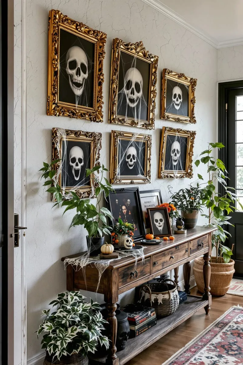 animated portrait gallery with shifting haunted faces 1