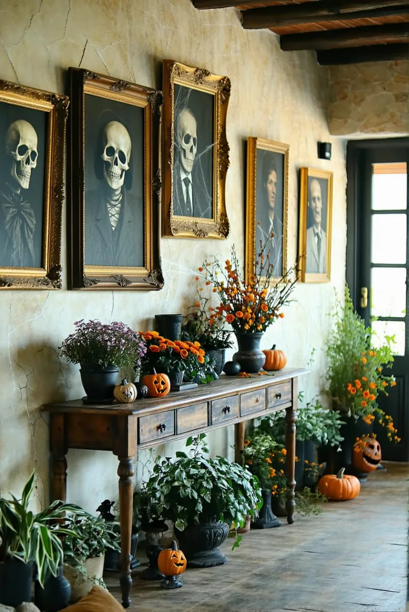 animated portrait gallery with shifting haunted faces 1