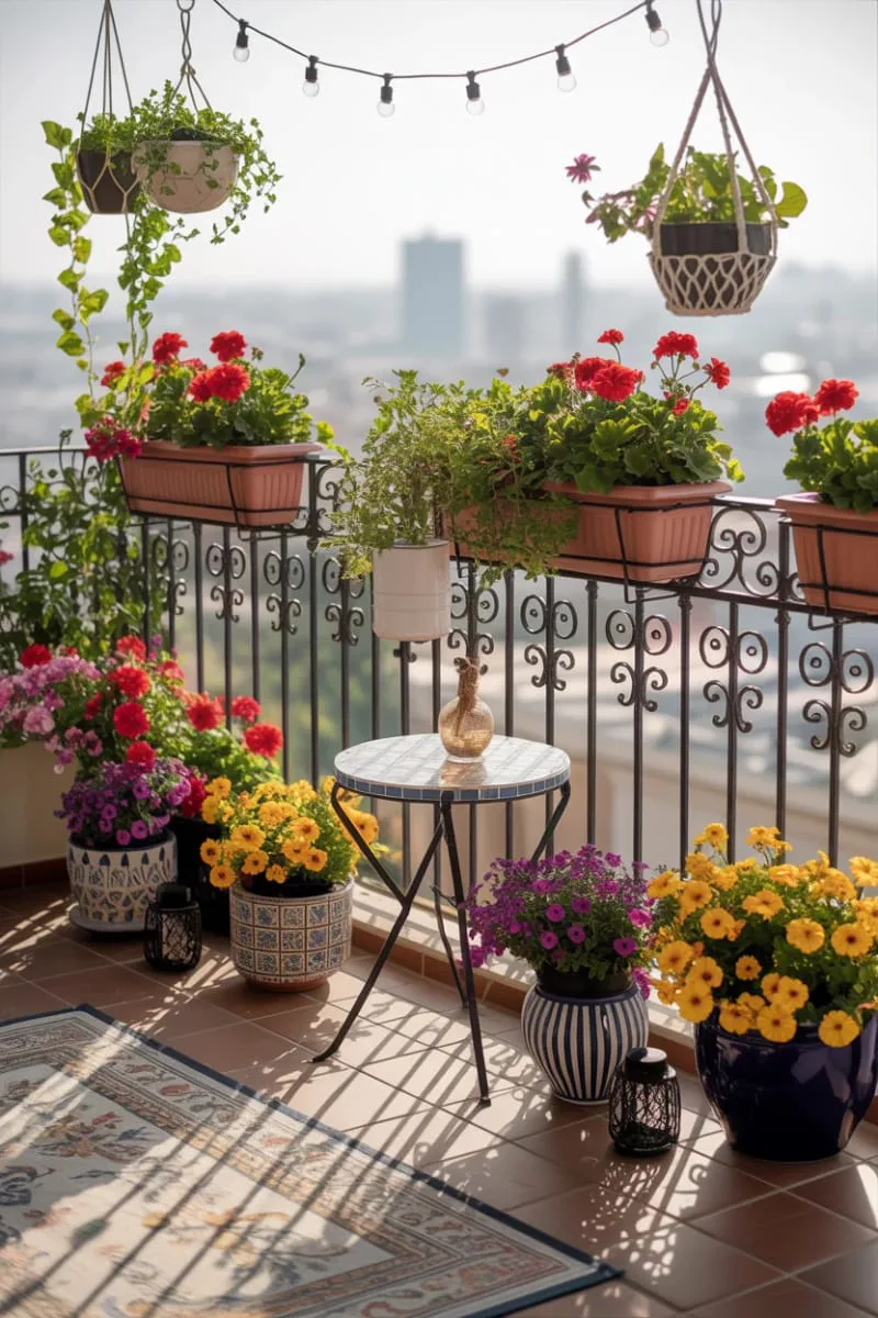 artistic balcony railing planters with bold blooms 1