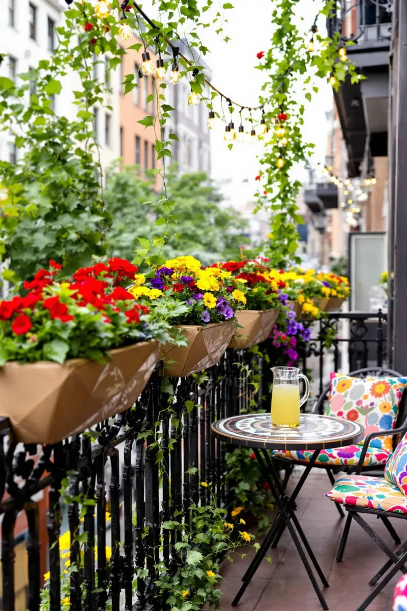 artistic balcony railing planters with bold blooms 1