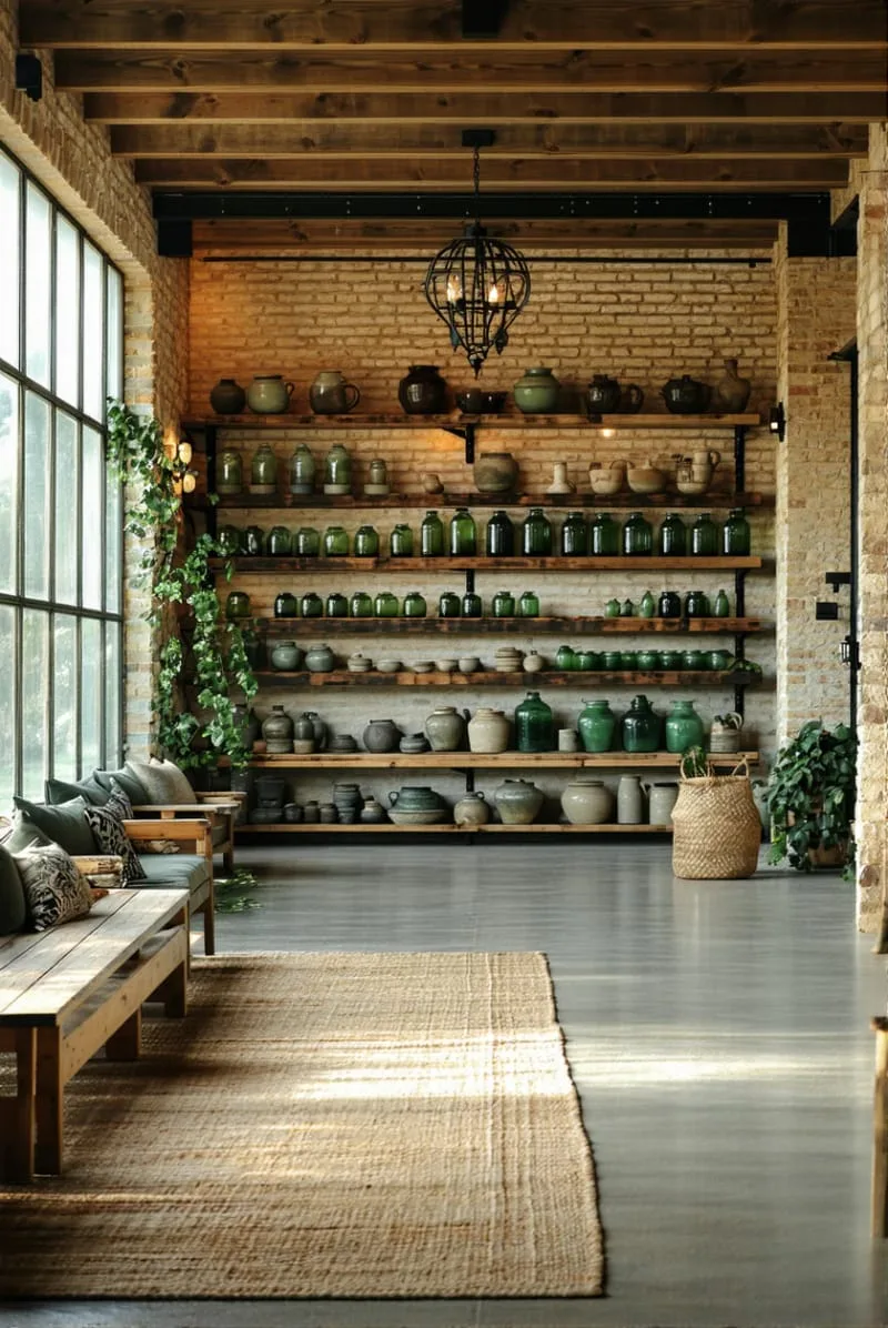 29 Unique Barndominium Interiors For Your Next Makeover 17 artistic open shelving with reclaimed barn wood and iron brackets 1