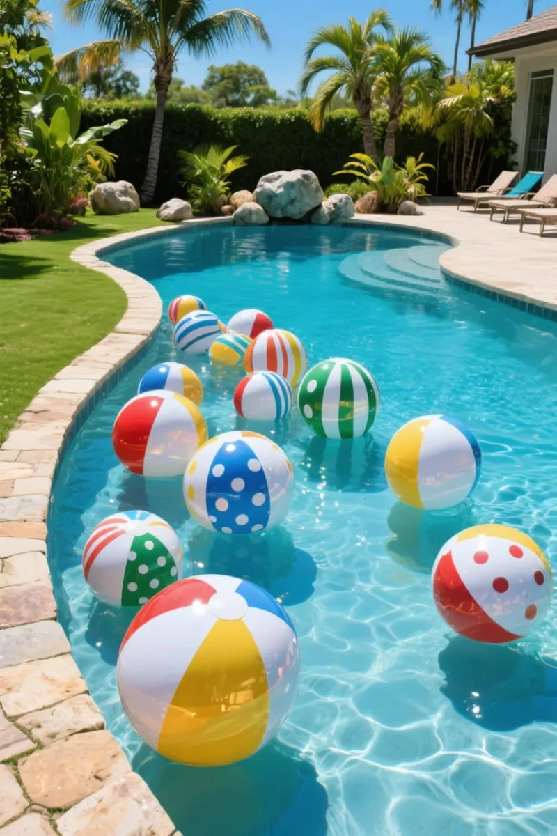 beach ball sculpture garden in the shallow water area 1