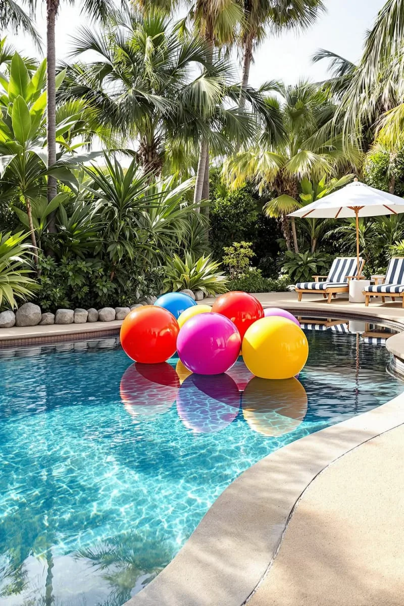 beach ball sculpture garden in the shallow water area 1