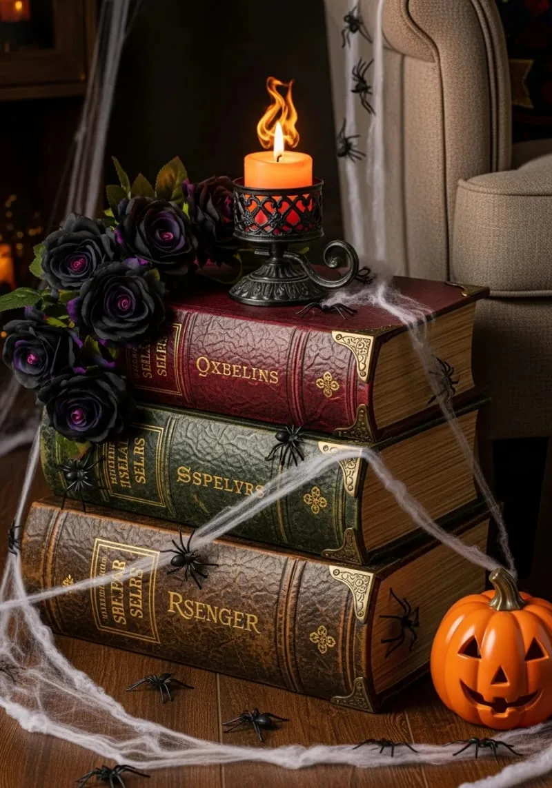bewitched spellbook stack as a side table accent 1