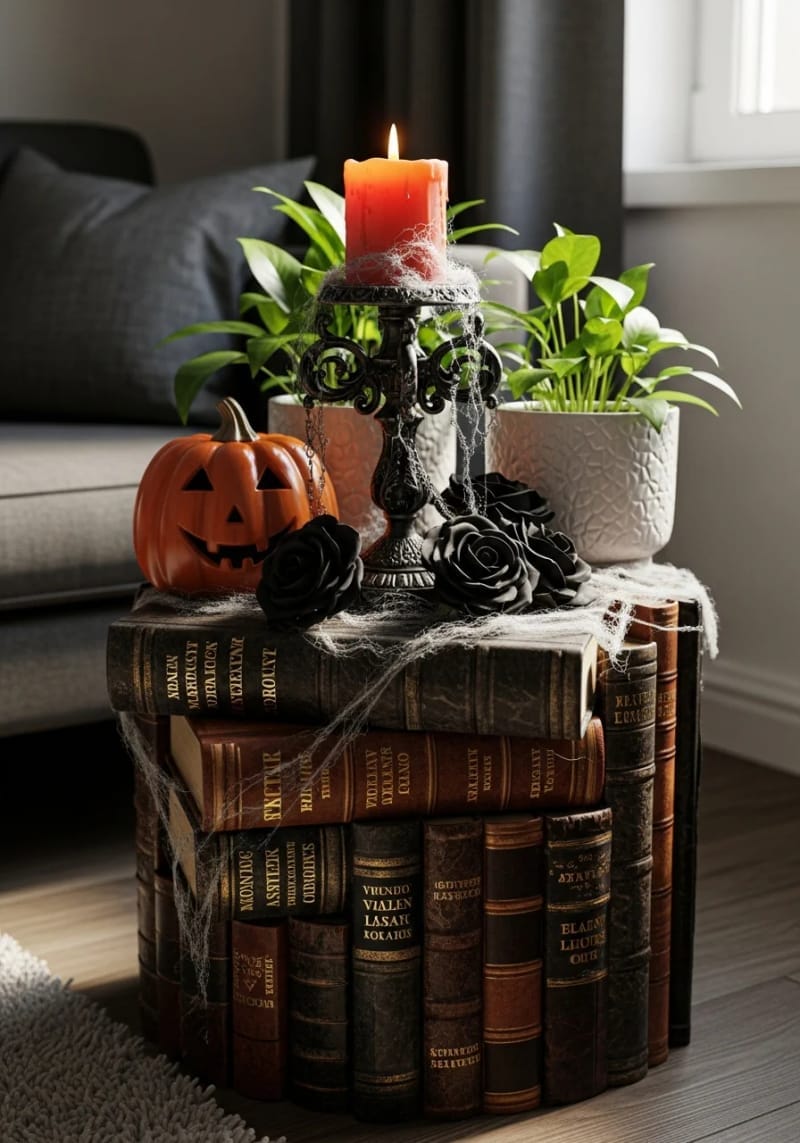 bewitched spellbook stack as a side table accent 1