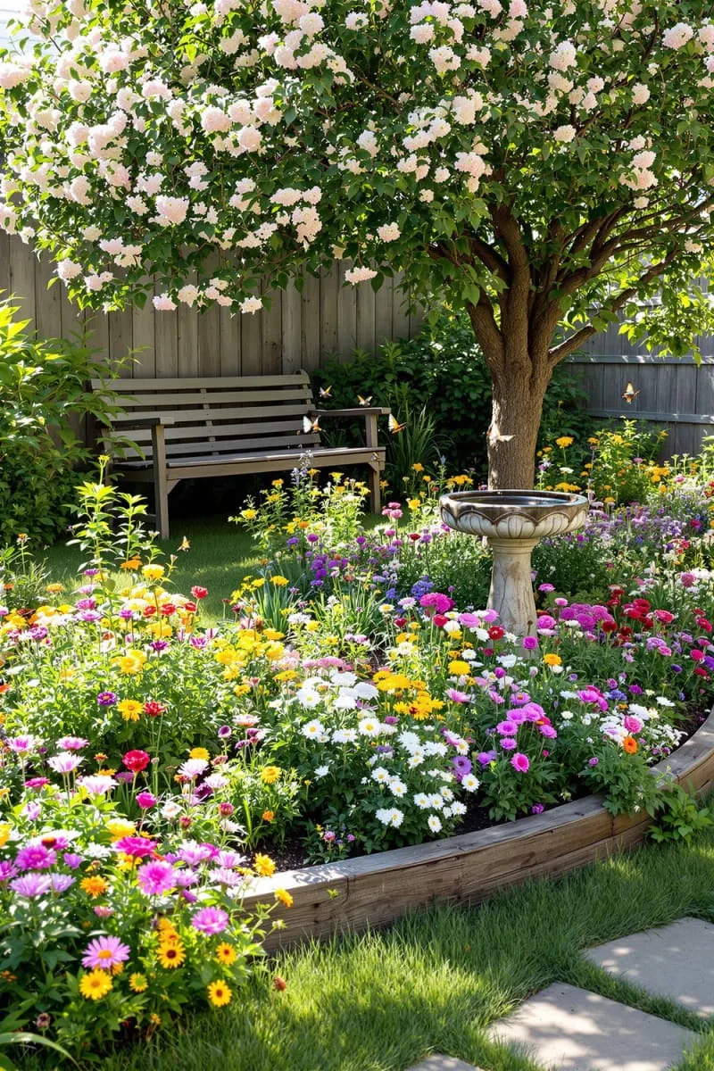 27 New Small Backyard Designs to Copy For Your Outdoor Space 61 butterfly-friendly wildflower patch and pollinator habitat 1