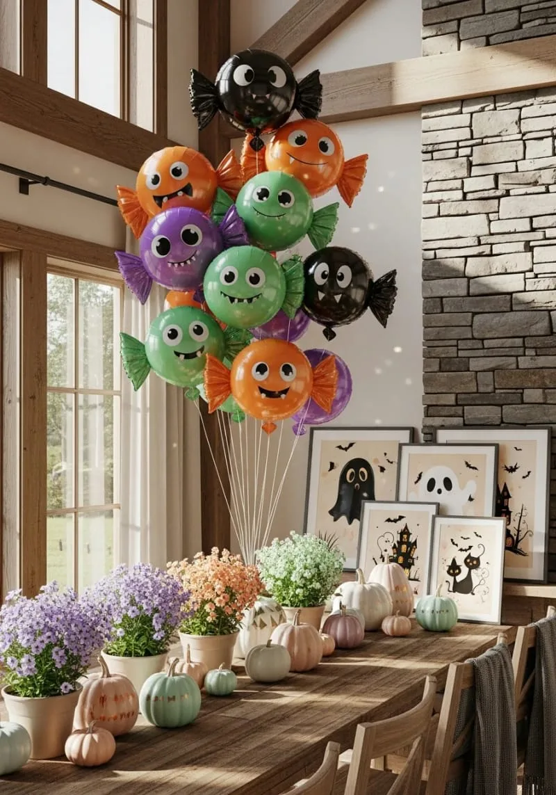 candy-shaped balloons with spooky cute faces 1