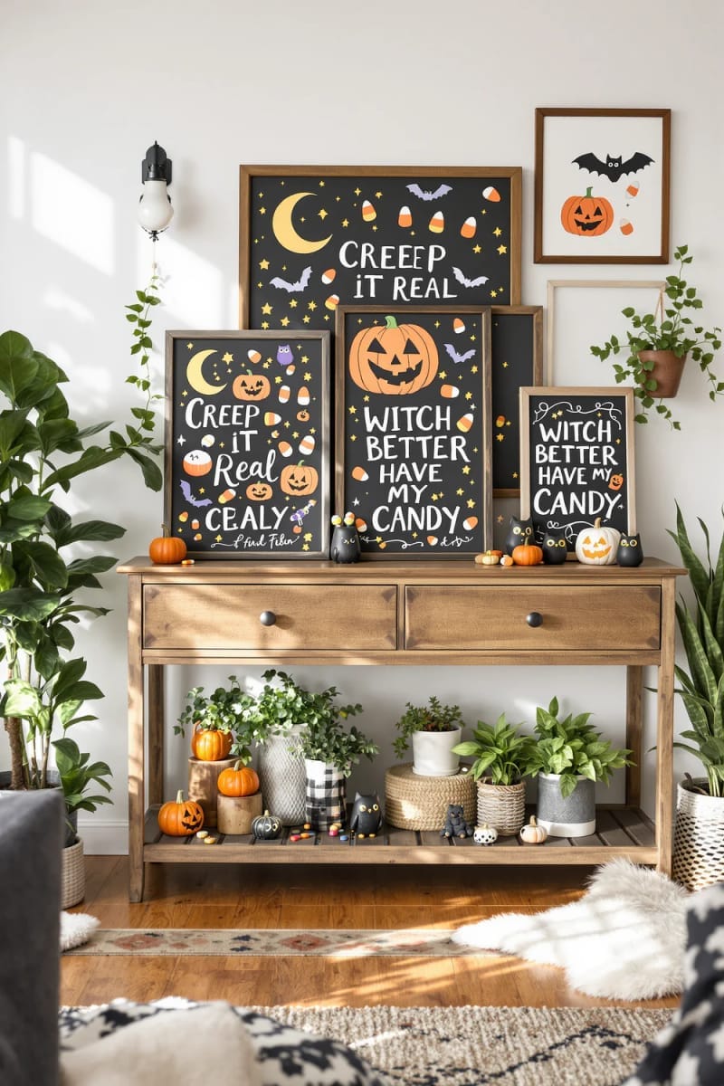 chalkboard signs with cute halloween puns 1