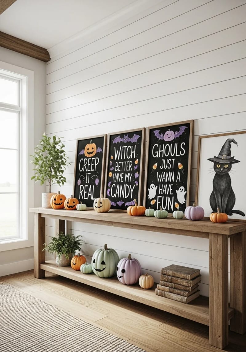 chalkboard signs with cute halloween puns 1