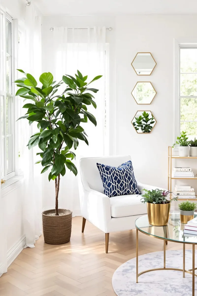19 Small Sunroom Ideas to Brighten Small Spaces 74 chic sunroom with geometric patterns and metallic accents 1