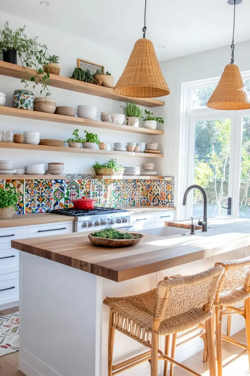 29 Unique Barndominium Interiors For Your Next Makeover 36 colorful patchwork-tile backsplash in a country-modern kitchen 1