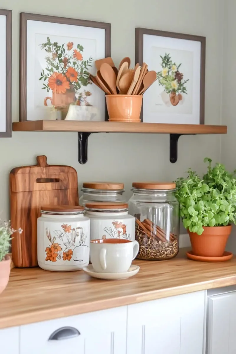 cozy tea station with spiced jars and cinnamon stick bundles 1
