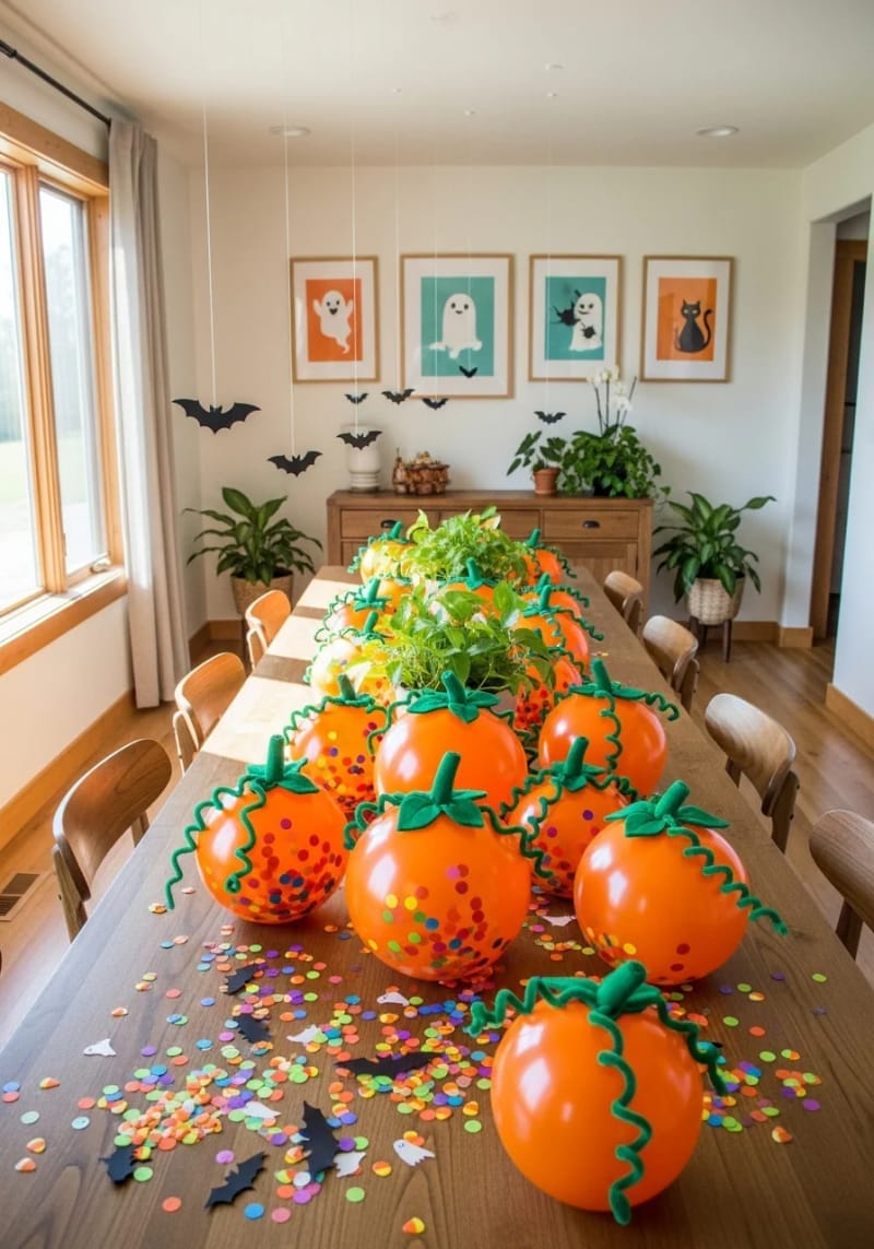 diy confetti-filled balloon pumpkins 1