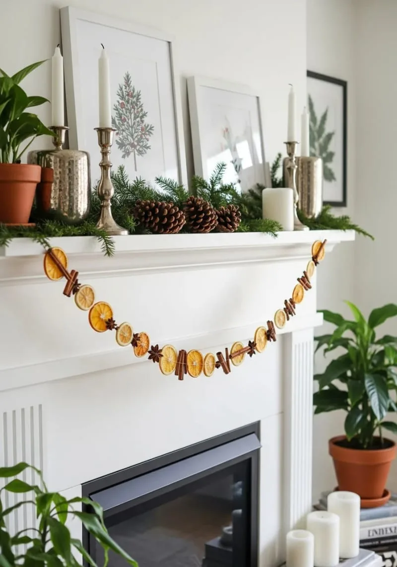 dried citrus and cinnamon garland for mantel 1 dried citrus and cinnamon garland for mantel 1