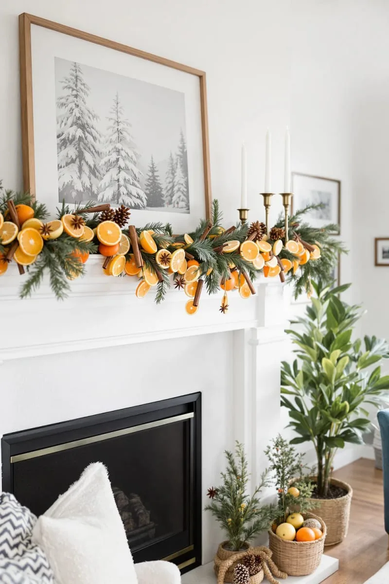 dried citrus and cinnamon garland for mantel 1 dried citrus and cinnamon garland for mantel 1