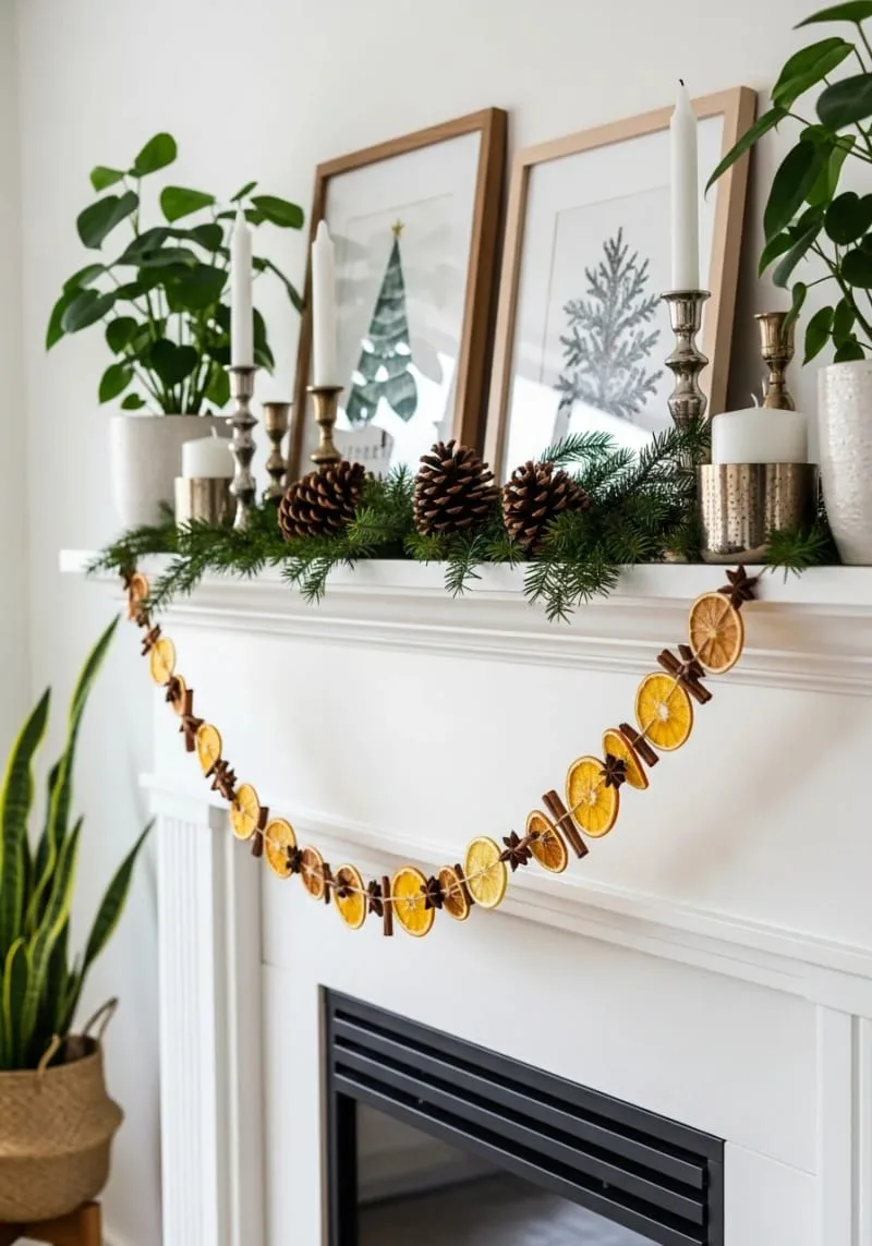dried citrus and cinnamon garland for mantel 1 dried citrus and cinnamon garland for mantel 1