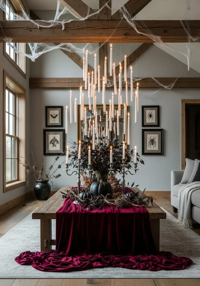 eerie floating candle installation inspired by haunted castles 1